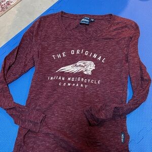 Indian Motorcycle Women's Maroon Long Sleeve Tee